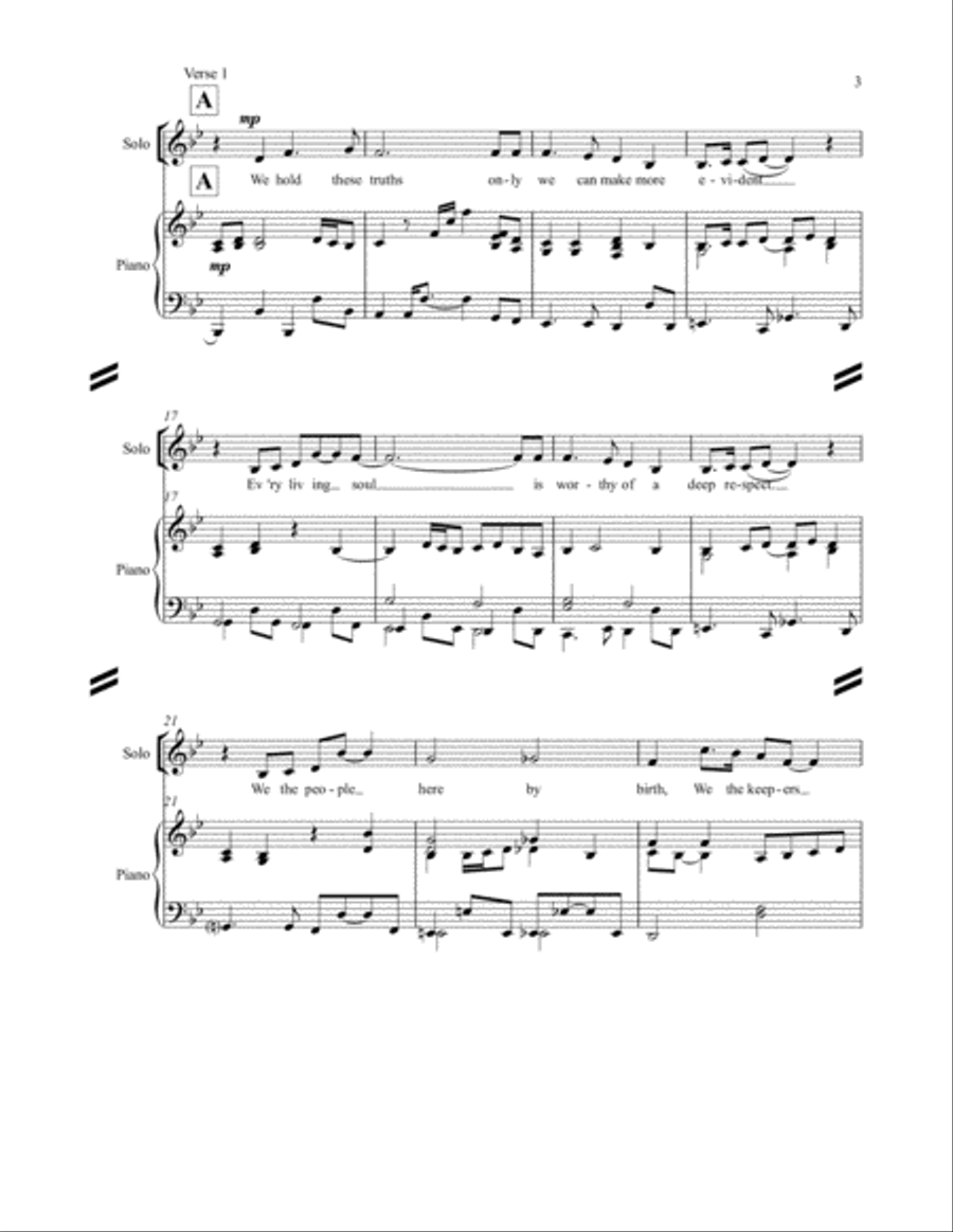 Every Man, Woman, and Child - Full Score - Bb Major Choir scores gallery preview page 3