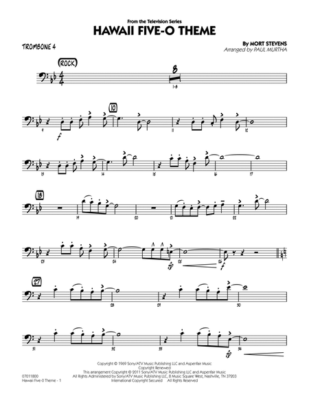 Hawaii Five-O Theme - Trombone 4