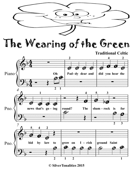 Wearing of the Green Beginner Piano Sheet Music 2nd Edition