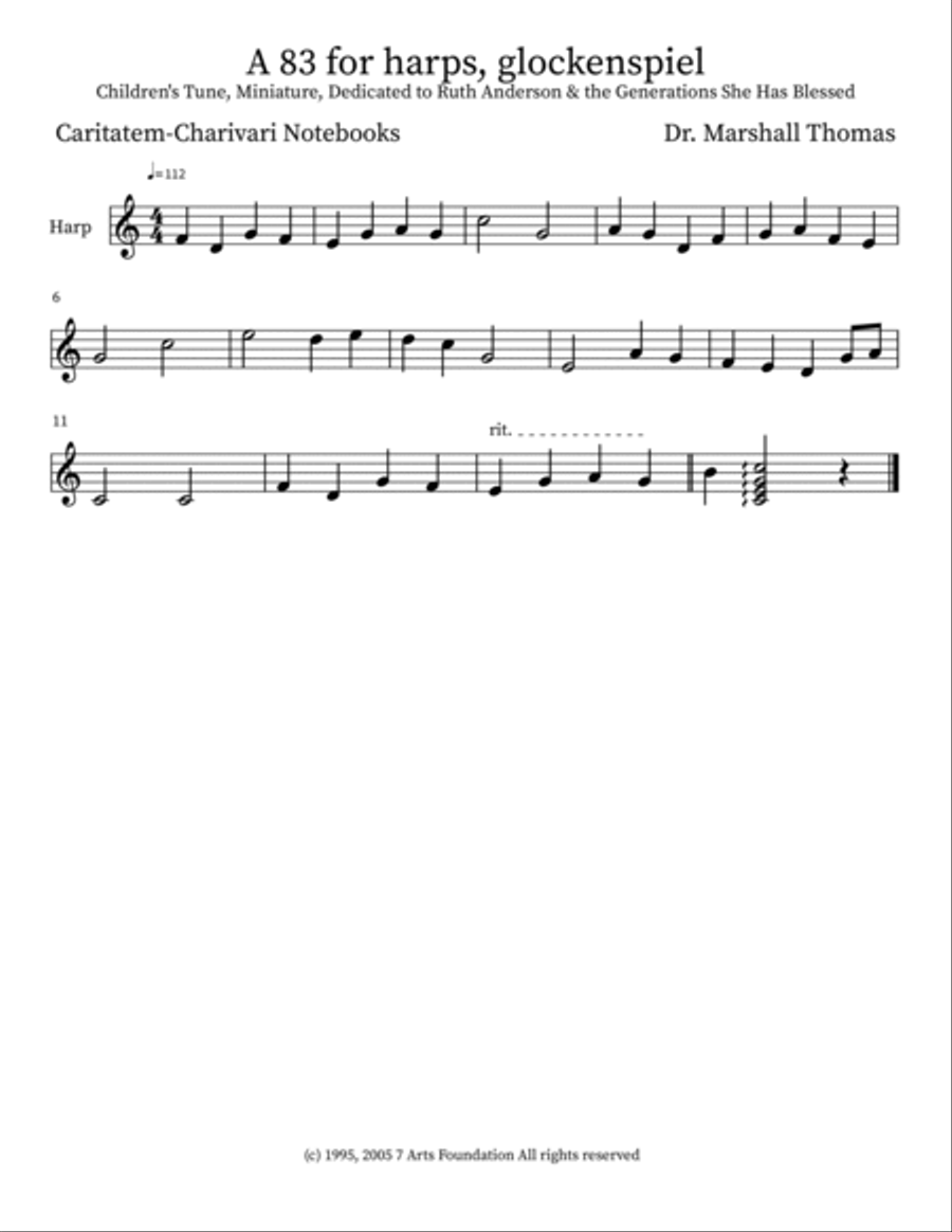 A 83 for harps, glockenspiel Small Ensemble scores gallery preview page 3