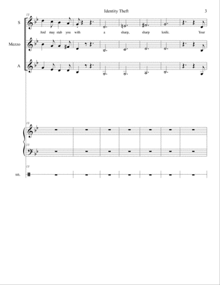 Identity Theft Piano, Vocal, Guitar scores gallery preview page 3