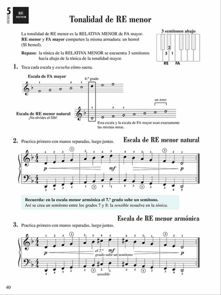 Libro de lecciones y teoria, Nivel 5 Piano Method scores gallery preview page 4