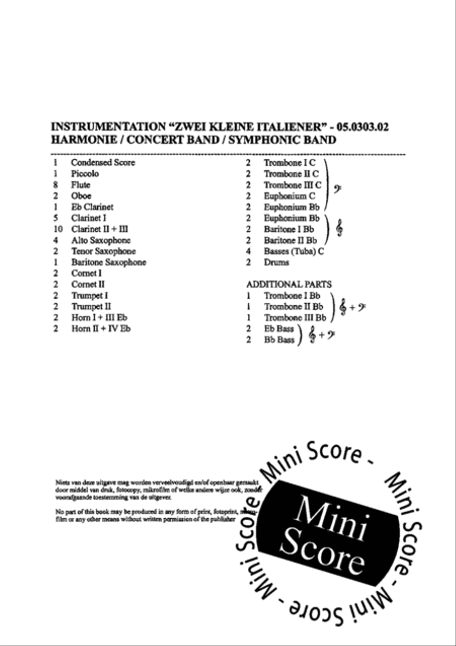 Zwei Kleine Italiener Concert Band scores gallery preview page 4