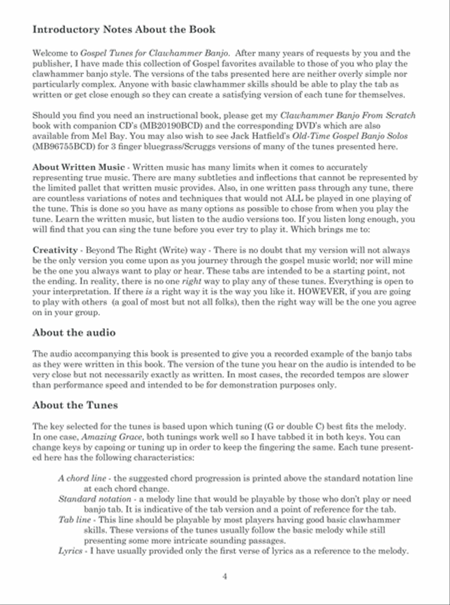 Gospel Tunes for Clawhammer Banjo Banjo scores gallery preview page 5