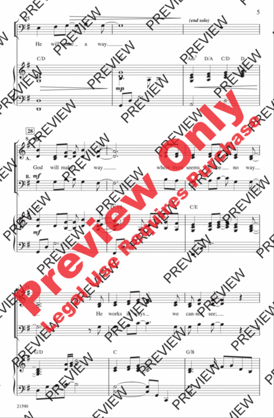 God Will Make a Way 3-Part scores gallery preview page 5