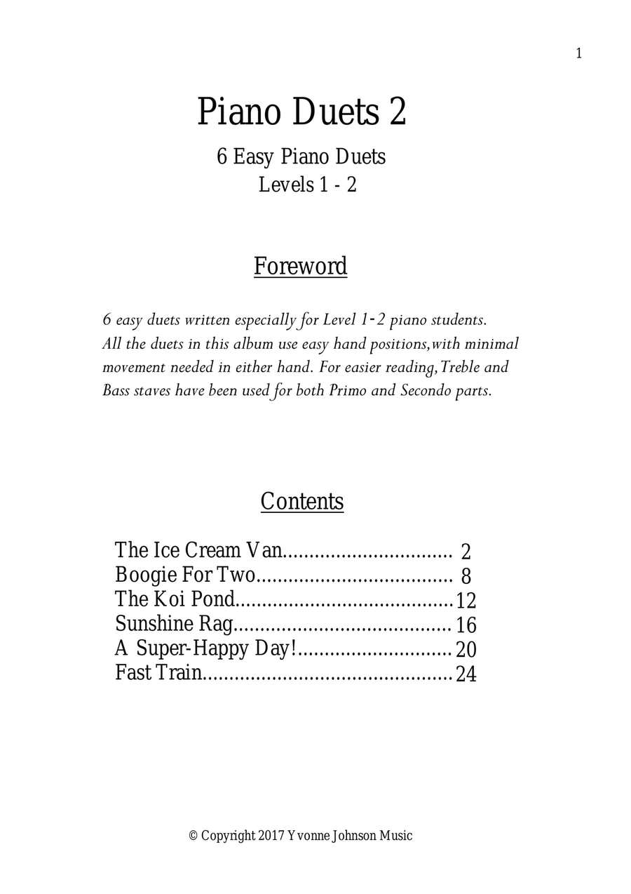 6 Easy Piano Duets Levels 1 - 2 Easy Piano scores gallery preview page 2