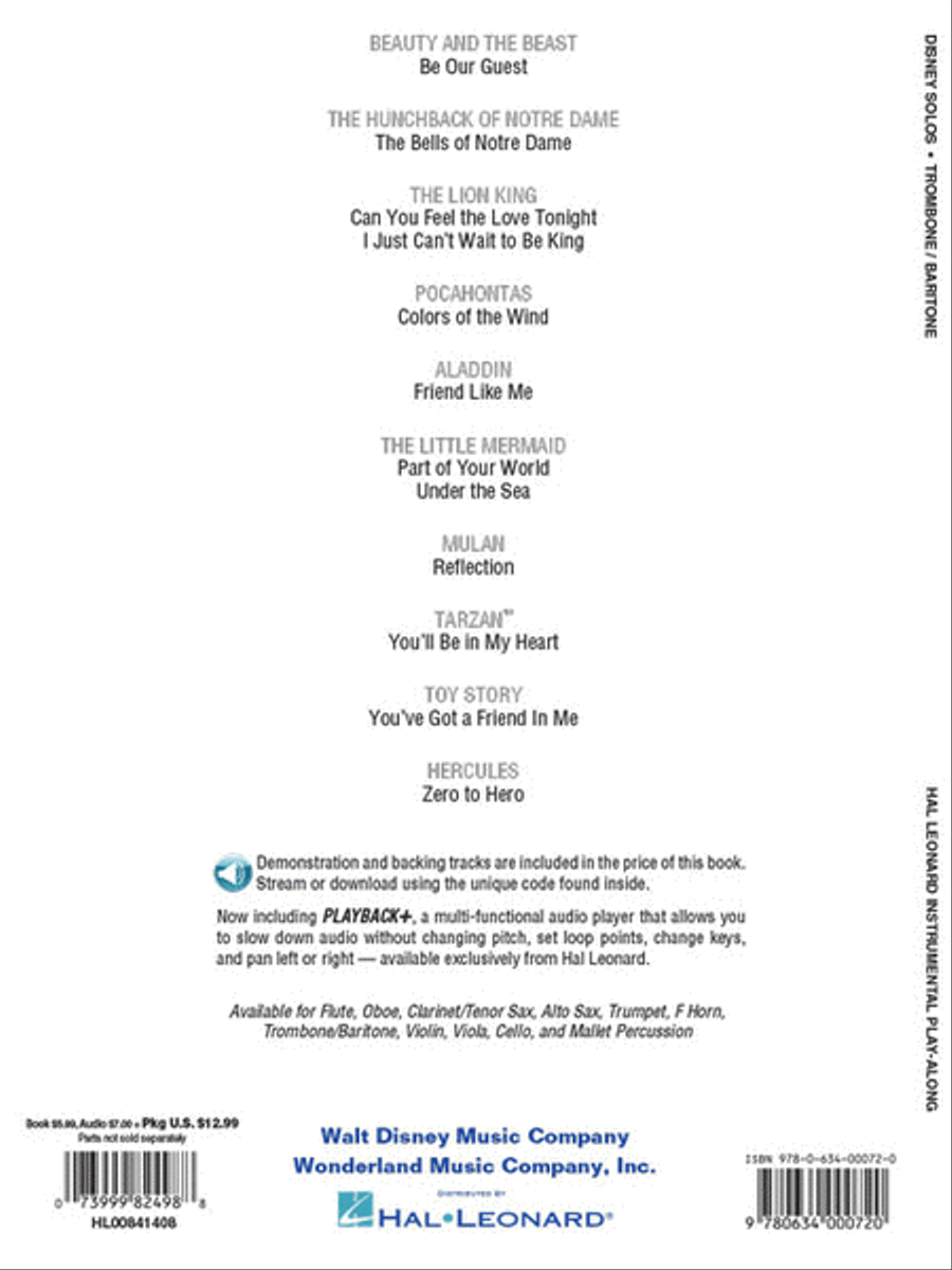 Disney Solos for Trombone/Baritone image number null