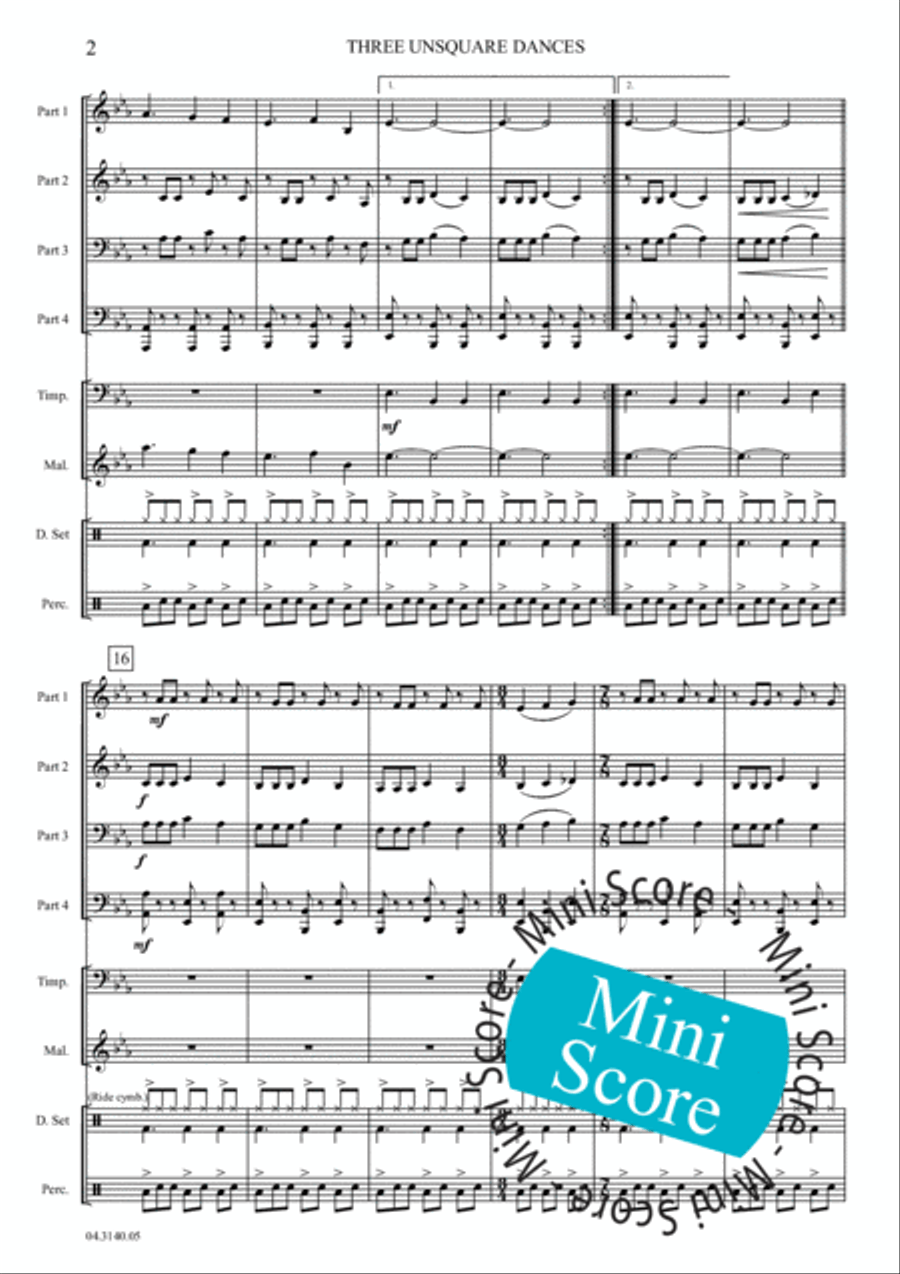 Three Unsquare Dances Brass Band scores gallery preview page 8