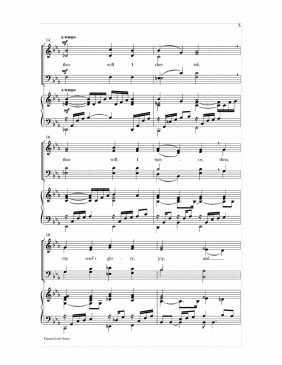 Fairest Lord Jesus Fairest Lord Jesus 4-Part scores gallery preview page 5