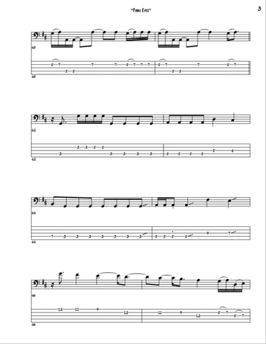 Final Eyes Bass Guitar scores gallery preview page 3