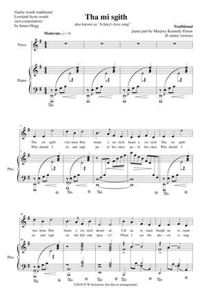 Hebridean fairy's love song (Tha Mi sgith) arranged for voice and piano in E Minor