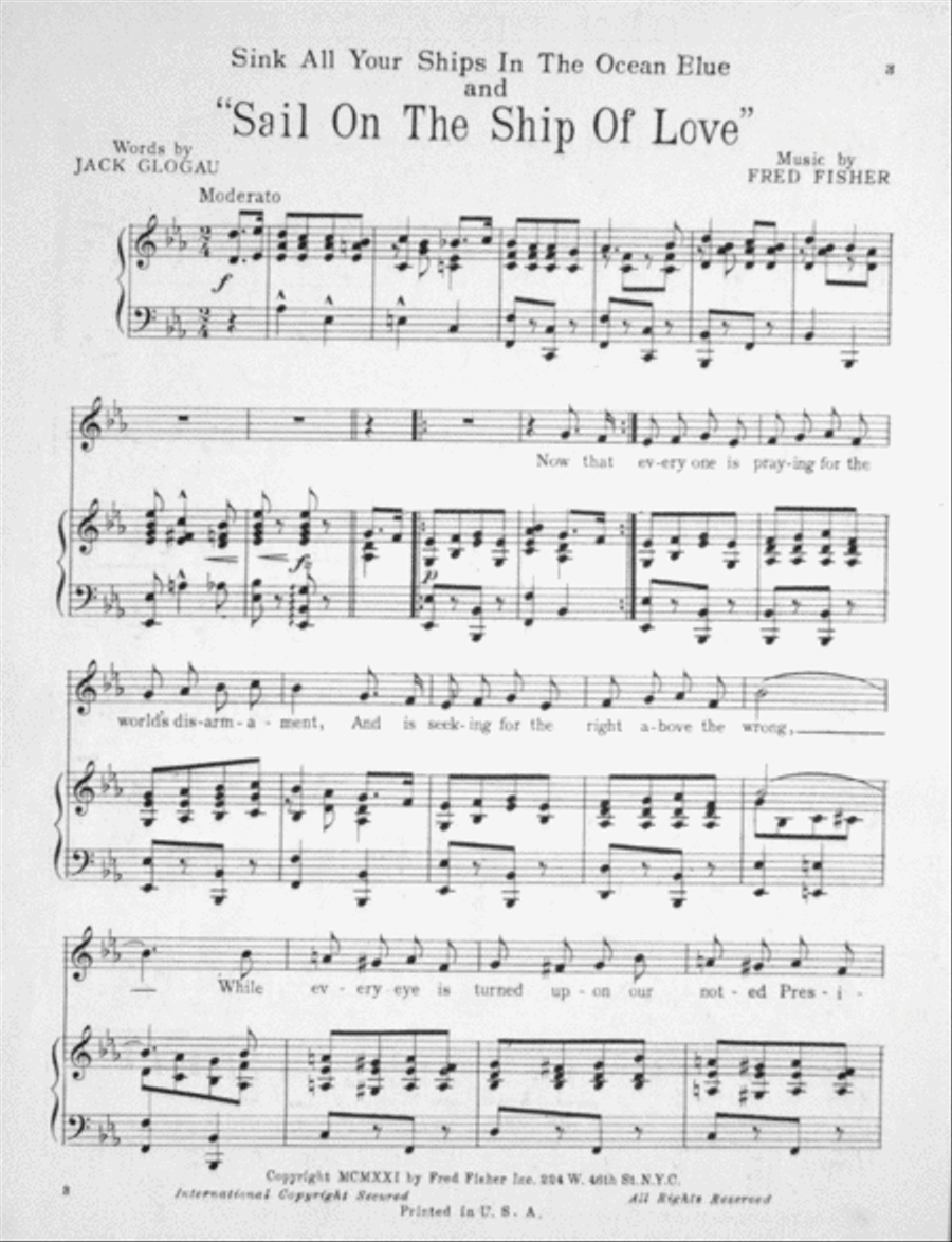 Sink All Your Ships in the Ocean Blue. The Song of the Moment Voice scores gallery preview page 2