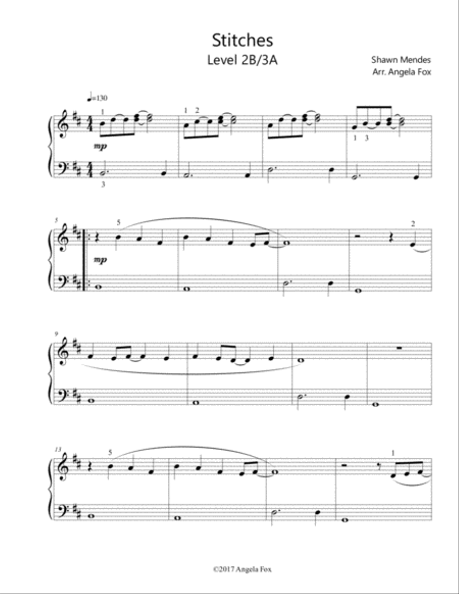 Stitches Easy Piano scores gallery preview page 2
