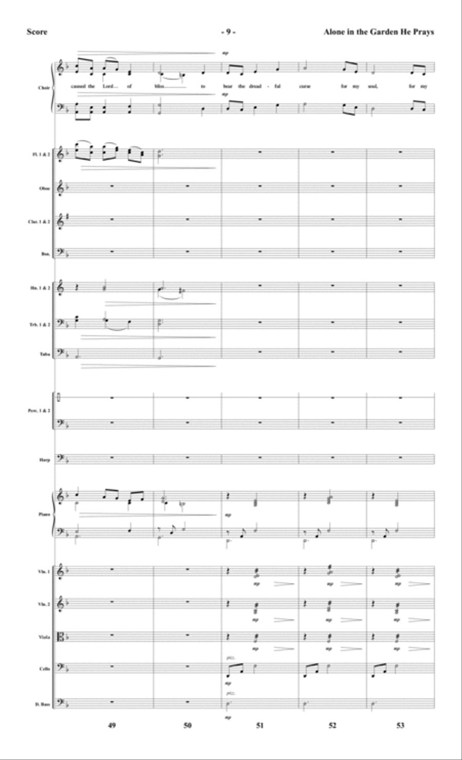 Alone in the Garden He Prays - Orchestral Score and Parts Choir scores gallery preview page 11
