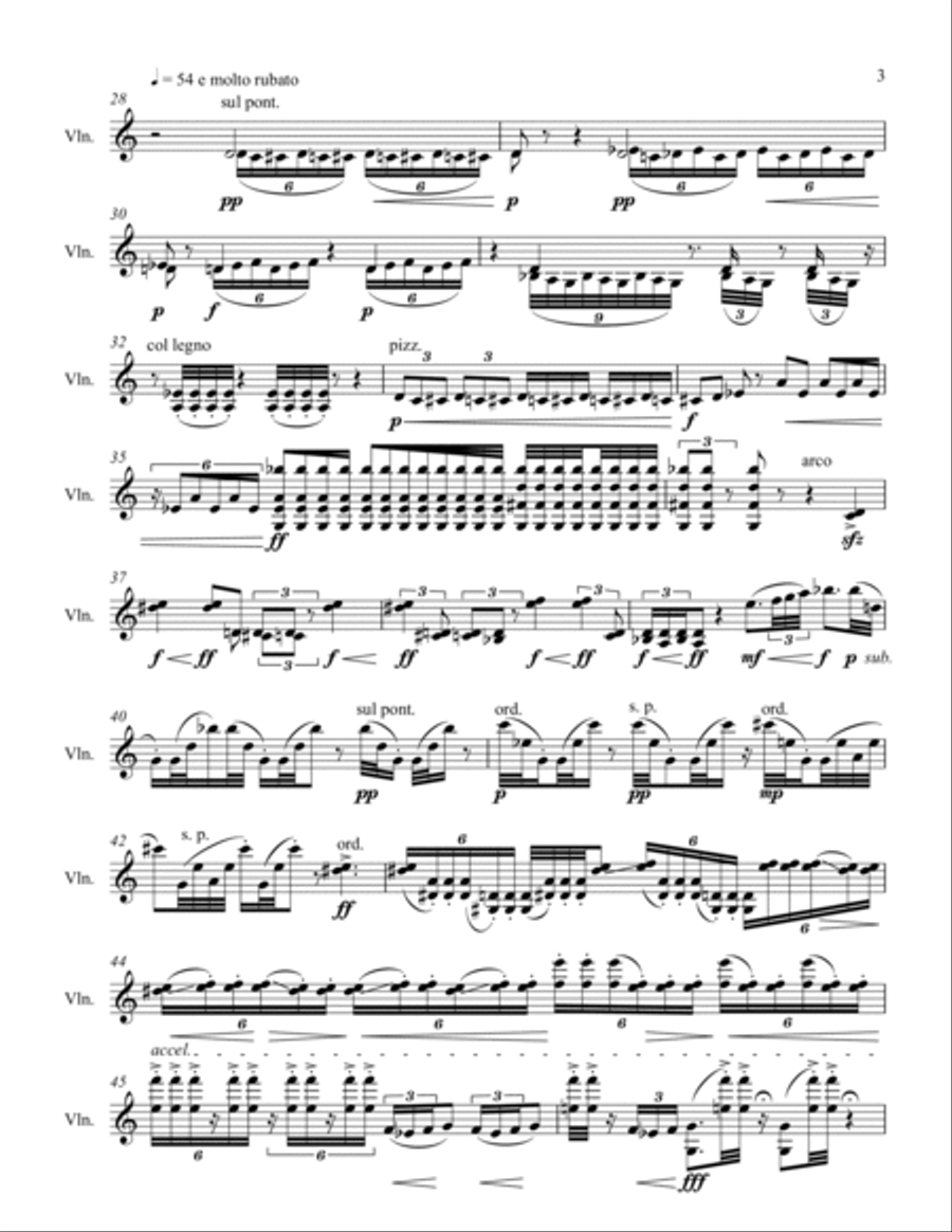 Contemplation II for solo violin Violin Solo scores gallery preview page 3