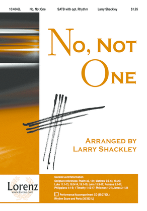 Book cover for No, Not One