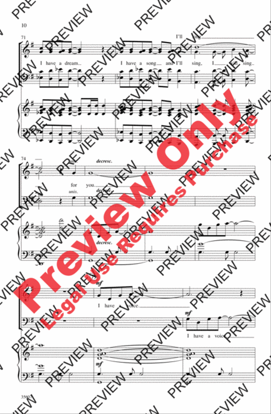 I Have a Voice I Have a Voice 4-Part scores gallery preview page 10