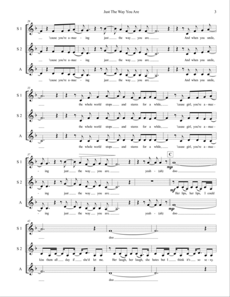 Just The Way You Are SSA scores gallery preview page 3