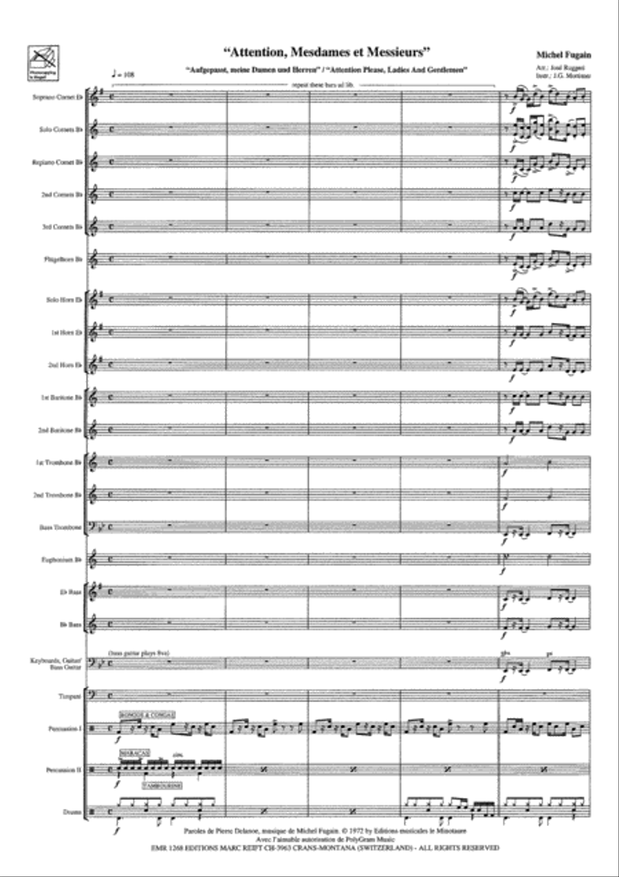 Attention, Mesdames et Messieurs Brass Band scores gallery preview page 4