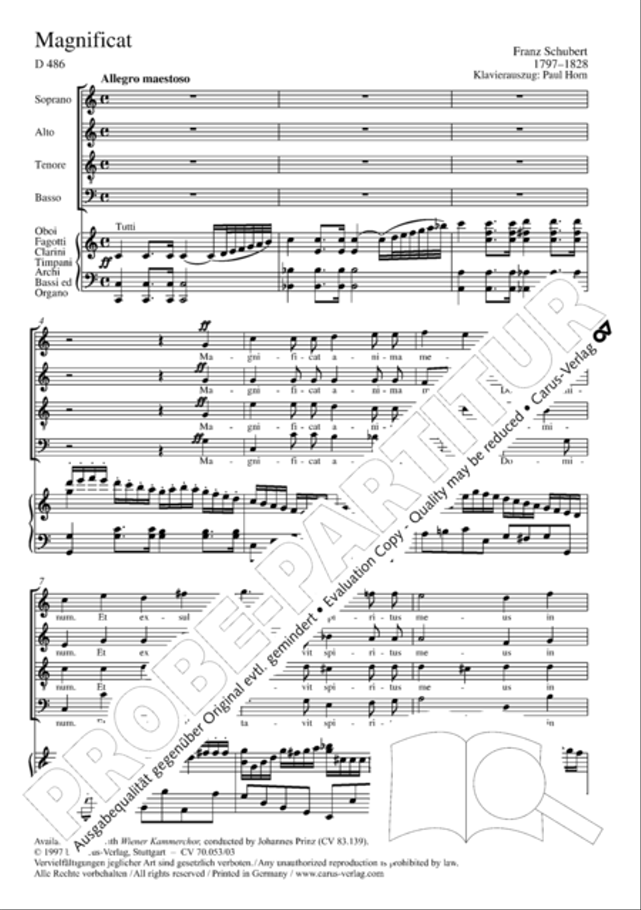 Magnificat in C major 4-Part scores gallery preview page 4