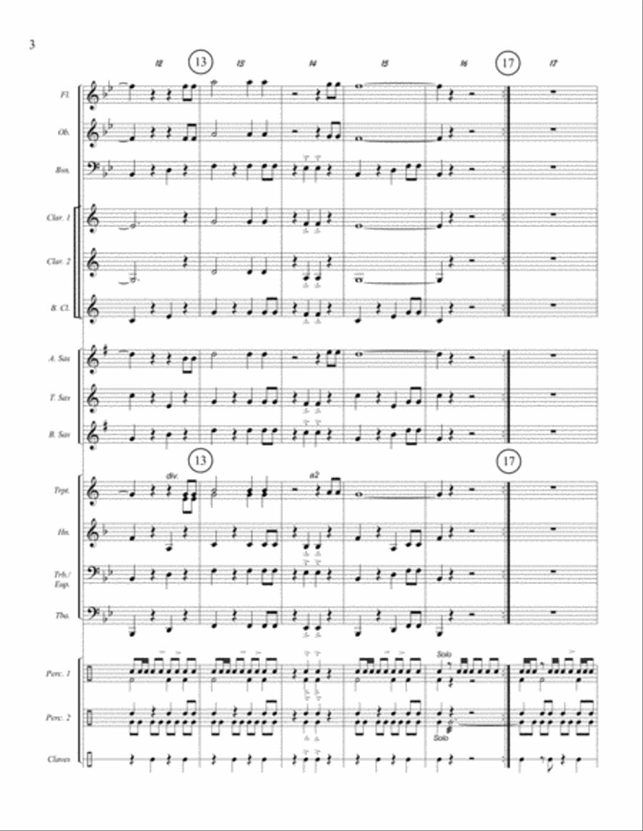 CUBAN BREEZE (beginner concert band - super easy - score, parts, and license to photocopy) Concert Band scores gallery preview page 5