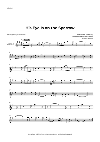 His Eye Is on the Sparrow (Violin Duet) image number null