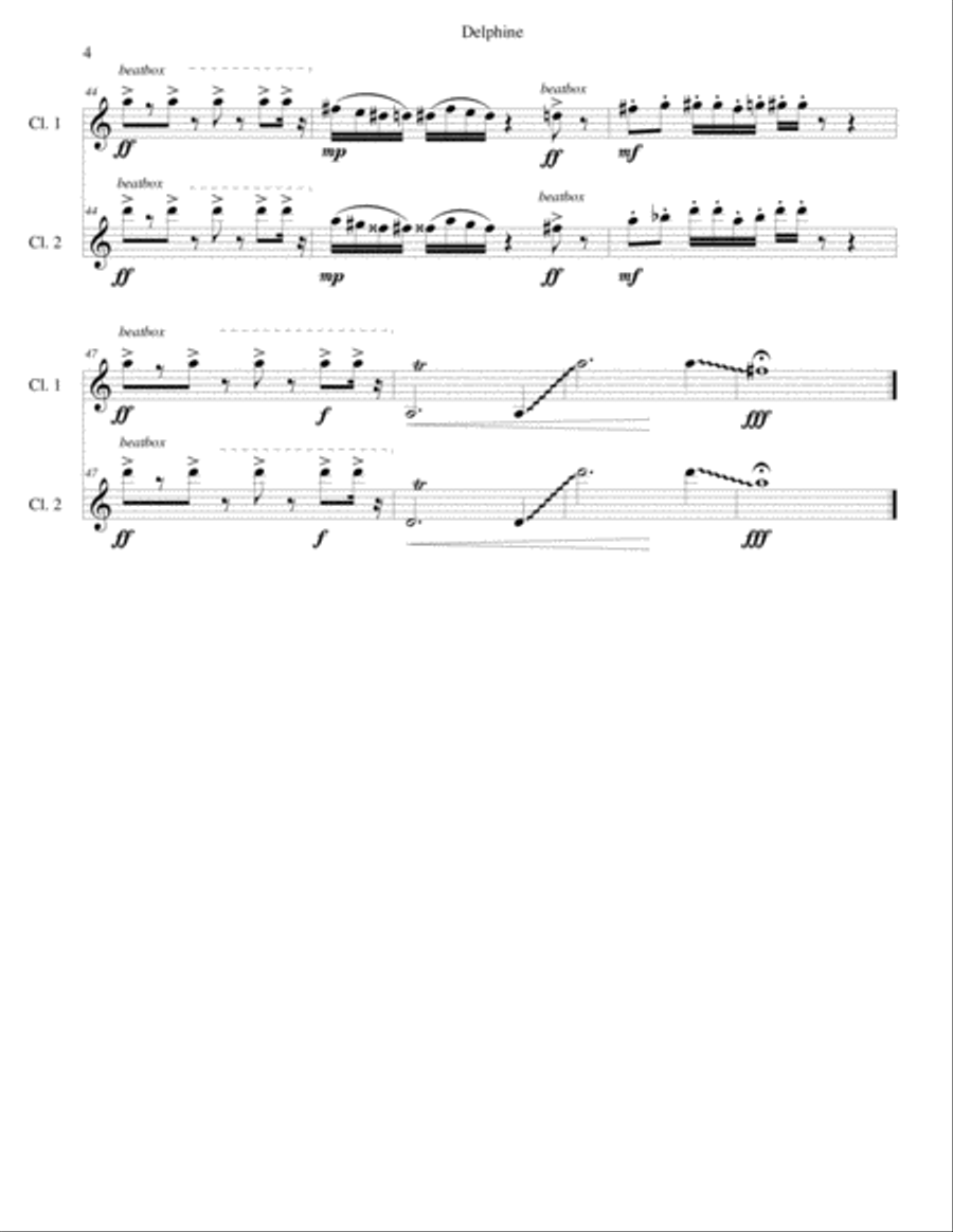 Delphine - all 5 versions for clarinets Clarinet Solo scores gallery preview page 6
