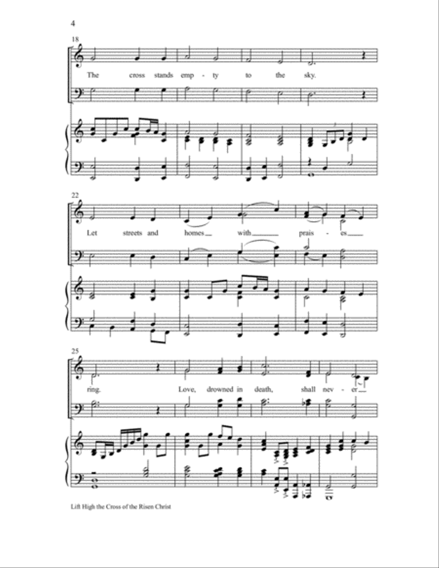 Lift High the Cross of the Risen Christ 4-Part scores gallery preview page 4