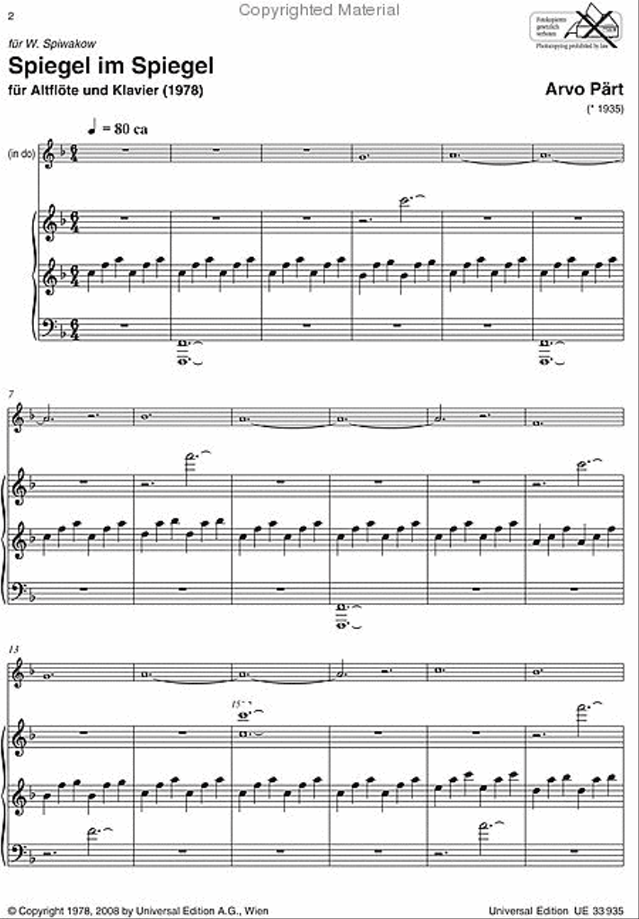 Spiegel im Spiegel Chamber Music scores gallery preview page 2