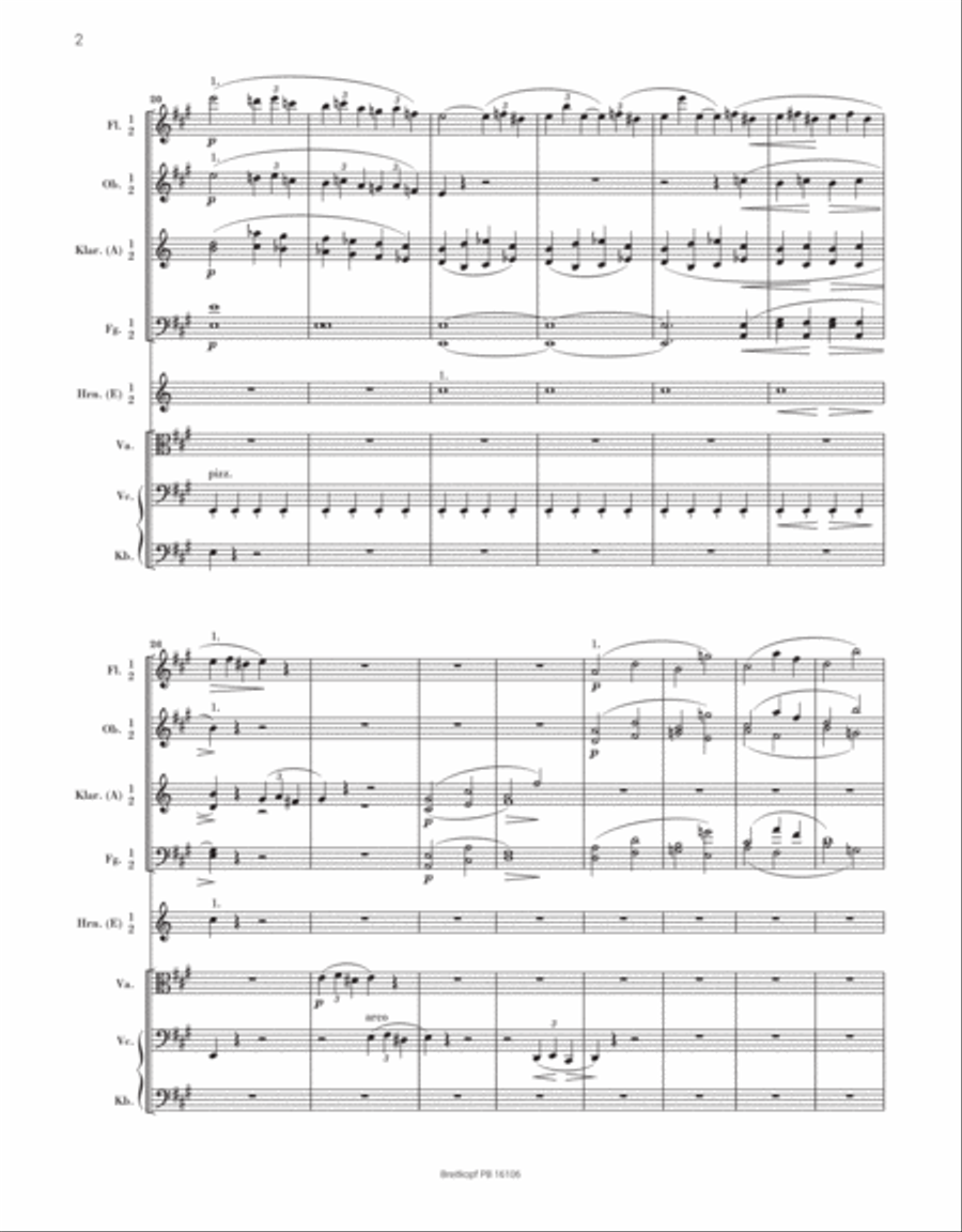 Serenade No. 2 in A major Op. 16 Orchestra scores gallery preview page 3
