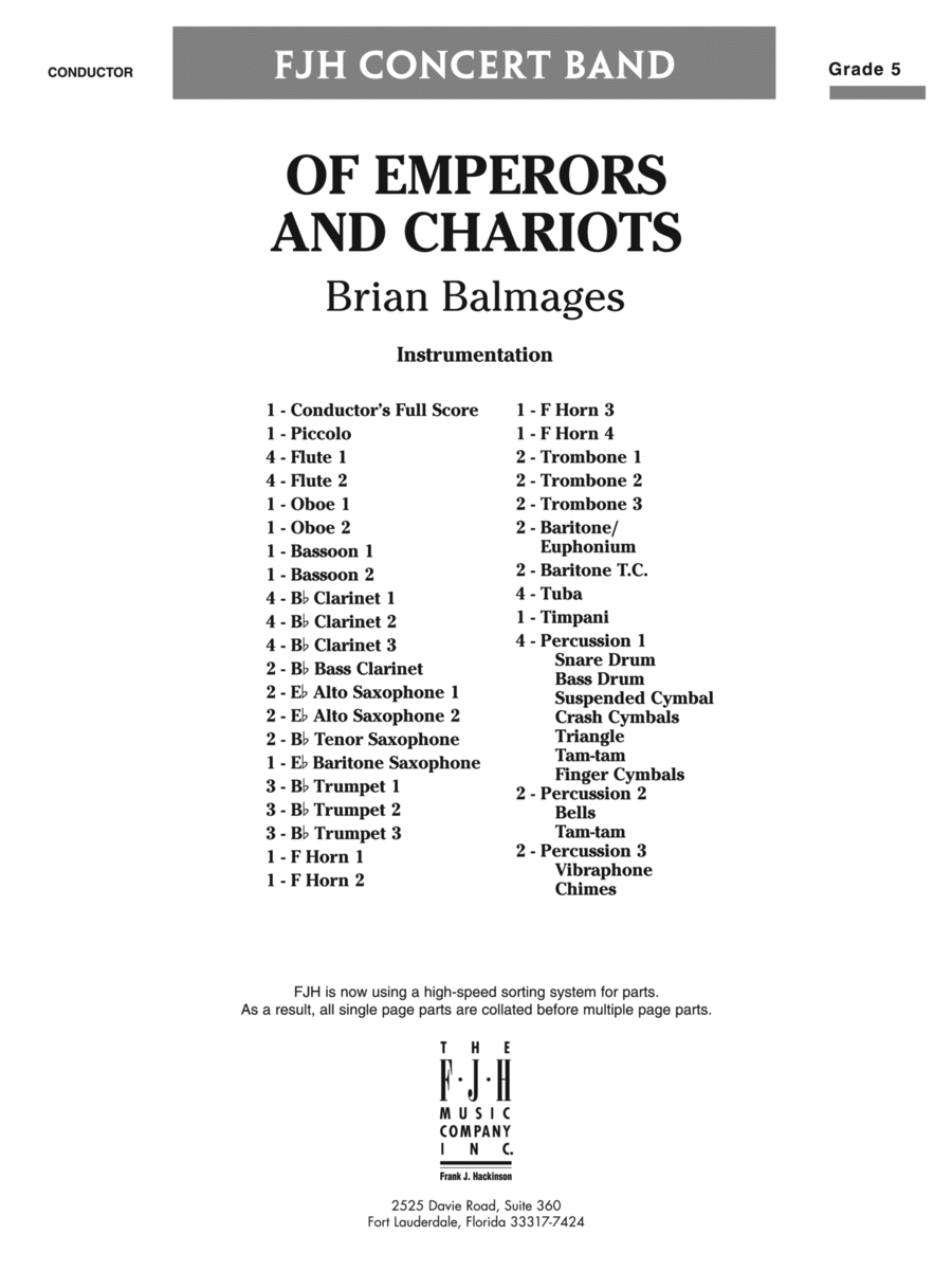 Of Emperors and Chariots: Score Concert Band scores gallery preview page 1
