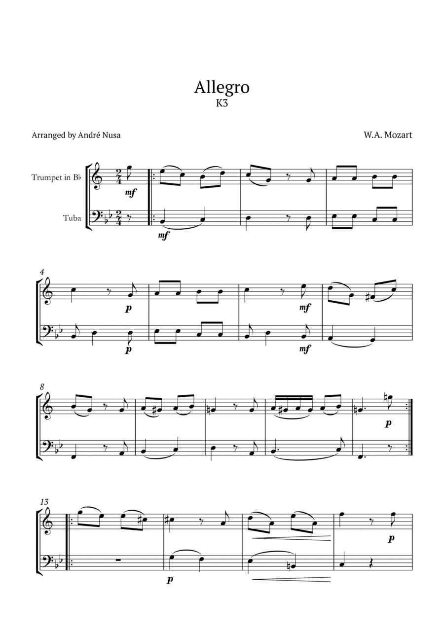 Allegro K3 Brass Duet scores gallery preview page 1