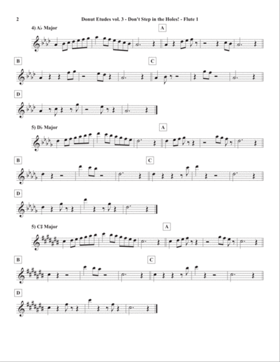 Donut Etudes vol. 3: Don’t Step in the Holes! - Flute Quartet Flute Quartet scores gallery preview page 5