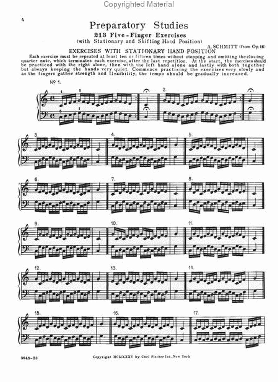 Preparatory Exercises For Piano Piano Method scores gallery preview page 2