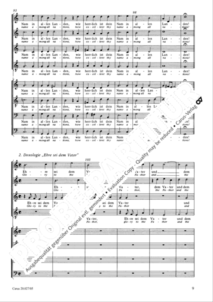 O Lord our Lord God (Herr, unser Herrscher) SSATB scores gallery preview page 10