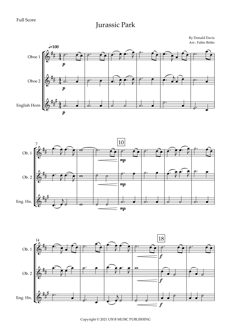 Jurassic Park Iii Woodwind Trio scores gallery preview page 1