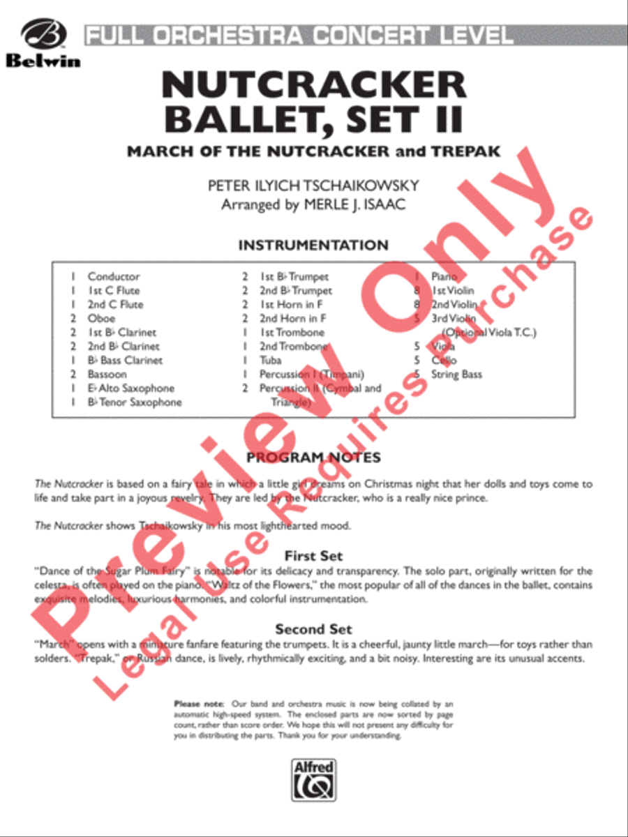 Nutcracker Set 2-march/trepak Full Orchestra scores gallery preview page 2