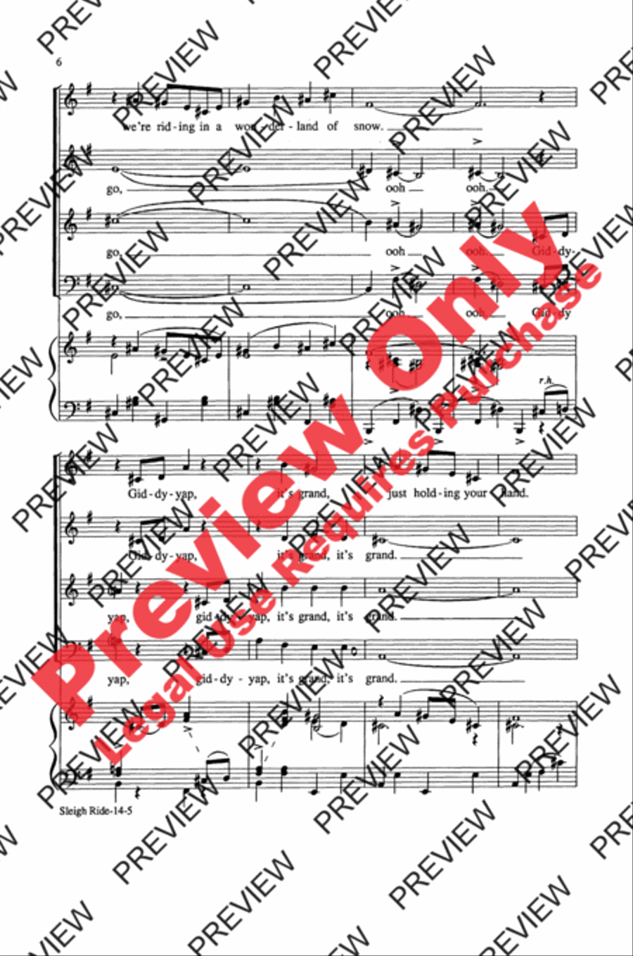 Sleigh Ride Sleigh Ride 4-Part scores gallery preview page 6