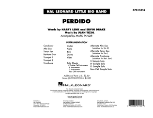 Book cover for Perdido (arr. Mark Taylor) - Full Score