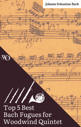Book cover for 5 Bach Fugues for Woodwind Quintet