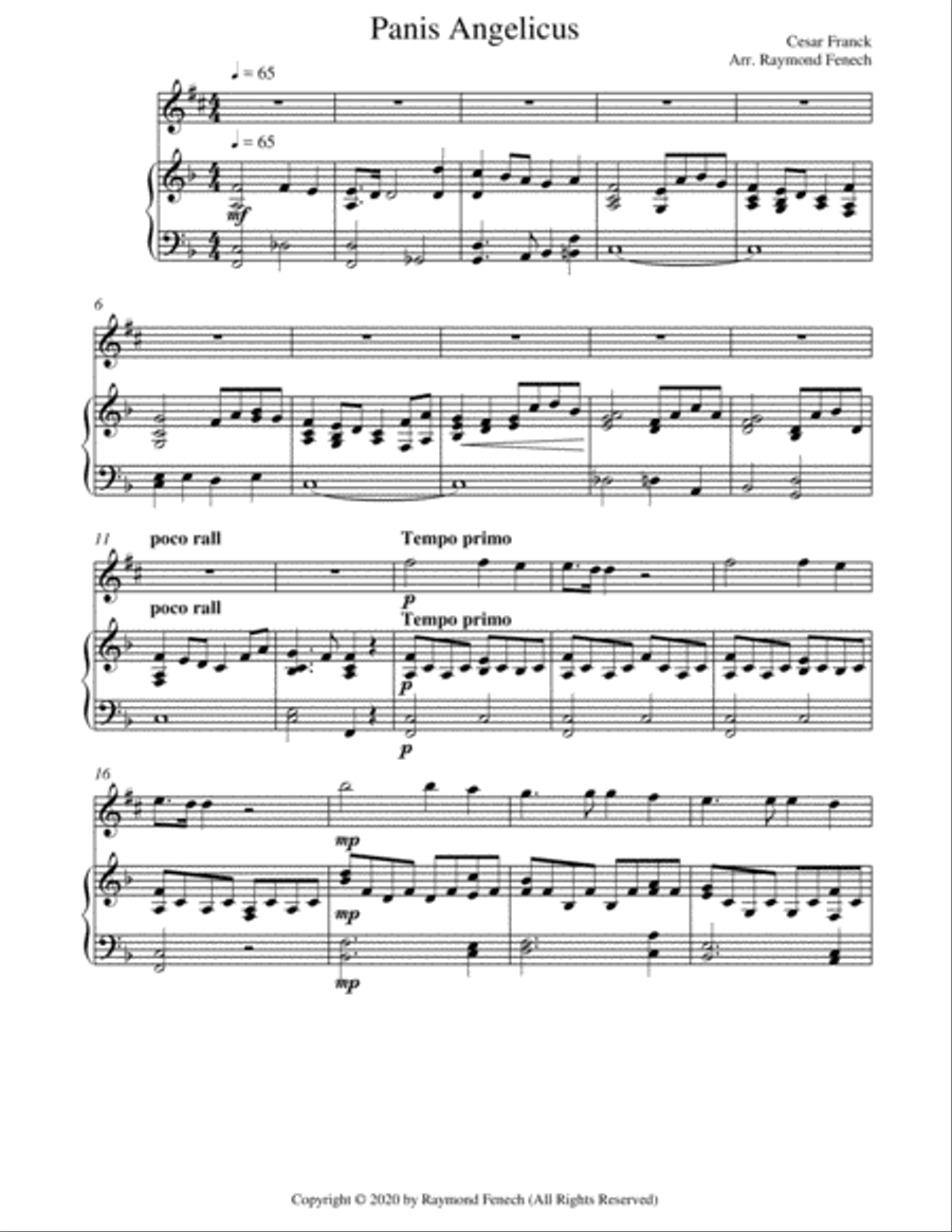 Panis Angelicus - E Flat Clarinet and Piano E-Flat Clarinet scores gallery preview page 4
