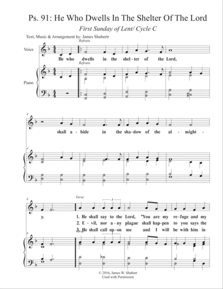 Ps. 91: He Who Dwells In The Shelter Of The Lord Voice scores gallery preview page 1