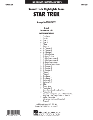 Book cover for Star Trek - Soundtrack Highlights - Full Score