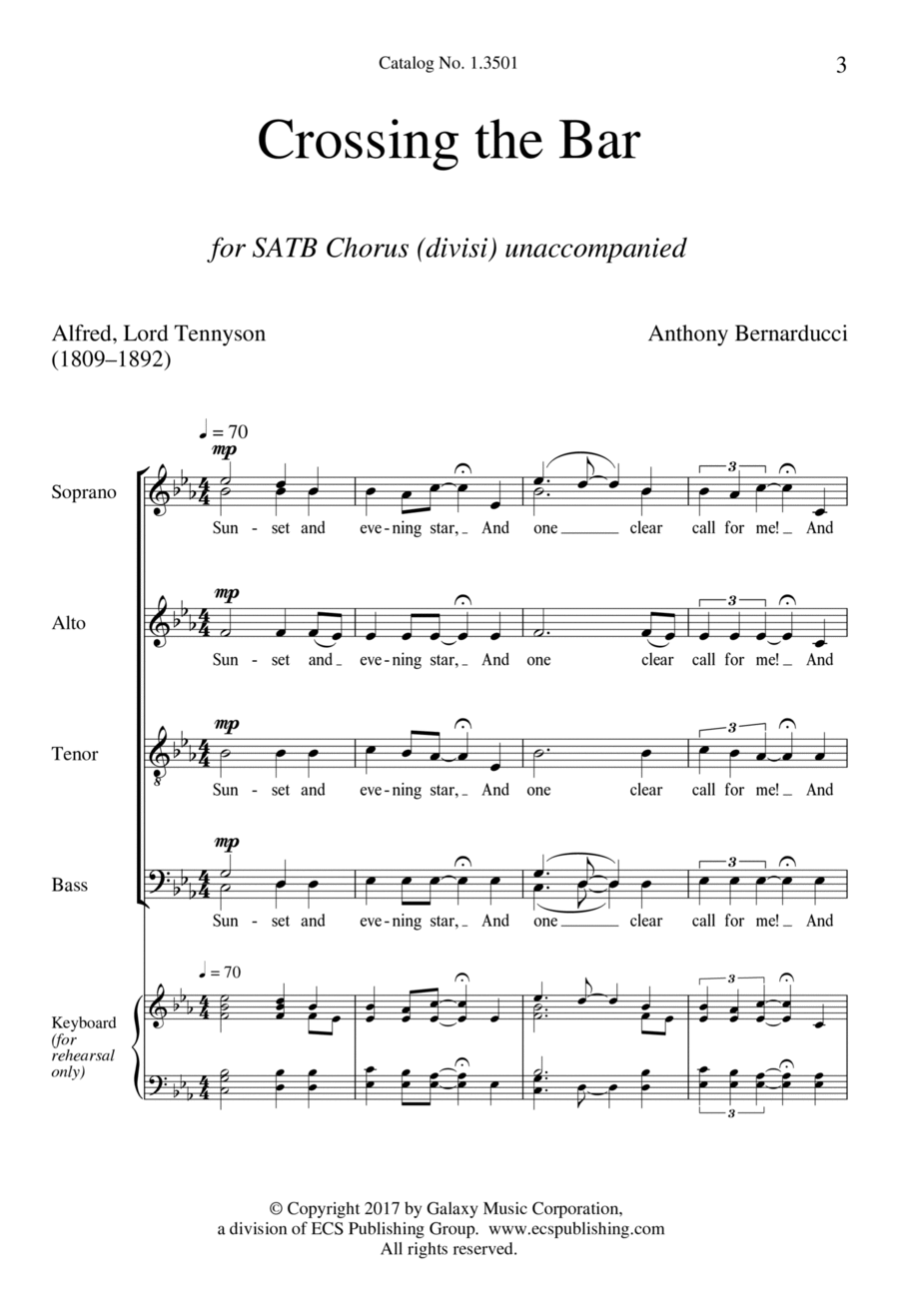 Crossing the Bar Divisi scores gallery preview page 1