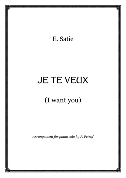 SATIE - Je te veux (I want you) - piano solo image number null