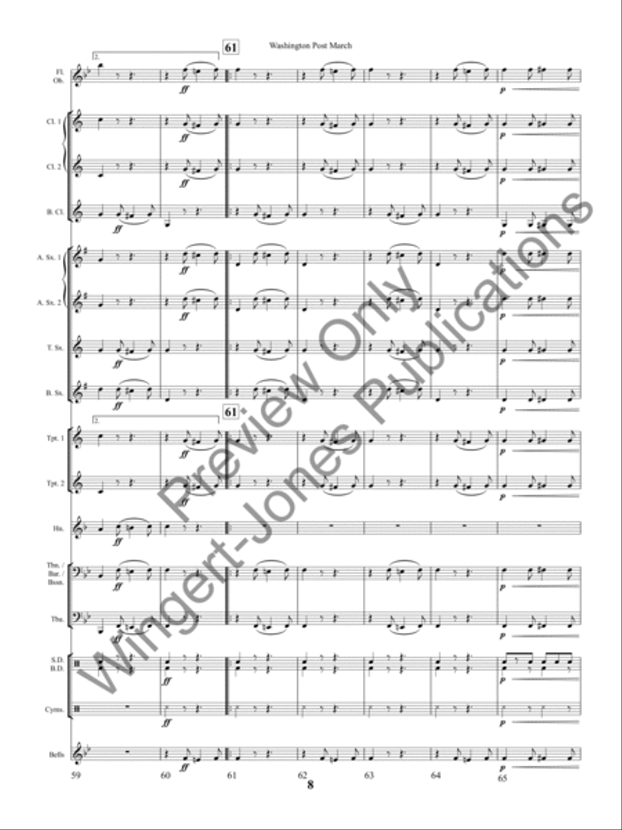 Washington Post March Concert Band scores gallery preview page 12
