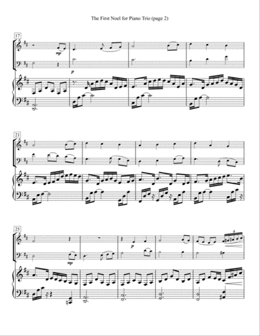 The First Noel for Piano Trio Piano Trio scores gallery preview page 2