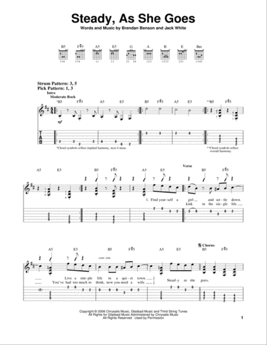 As She Goes, Steady Acoustic Guitar scores gallery preview page 1