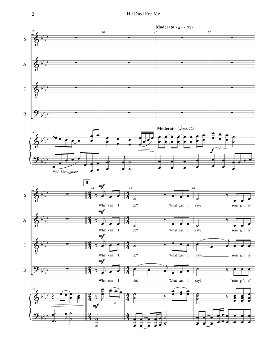 He Died For Me He Died For Me 4-Part scores gallery preview page 4