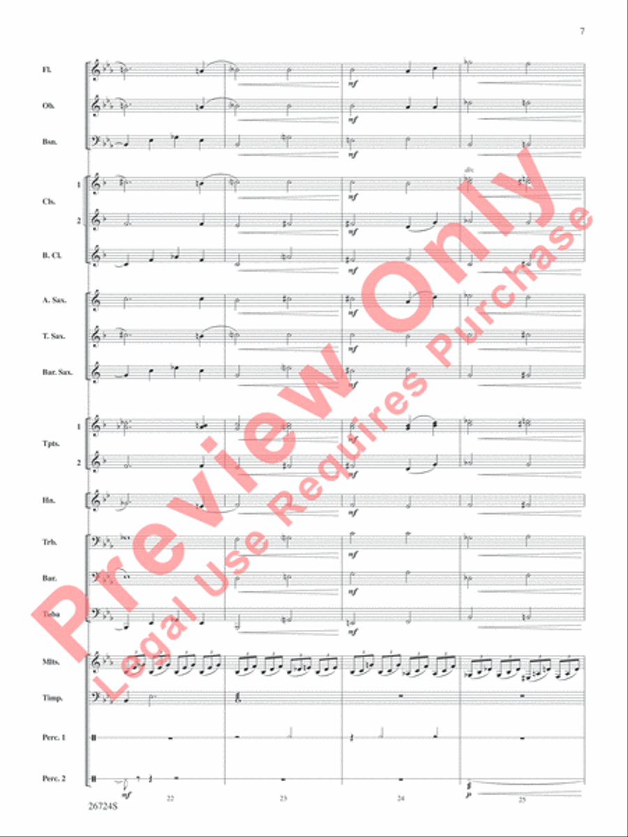 Reflections in Moonlight Concert Band scores gallery preview page 8